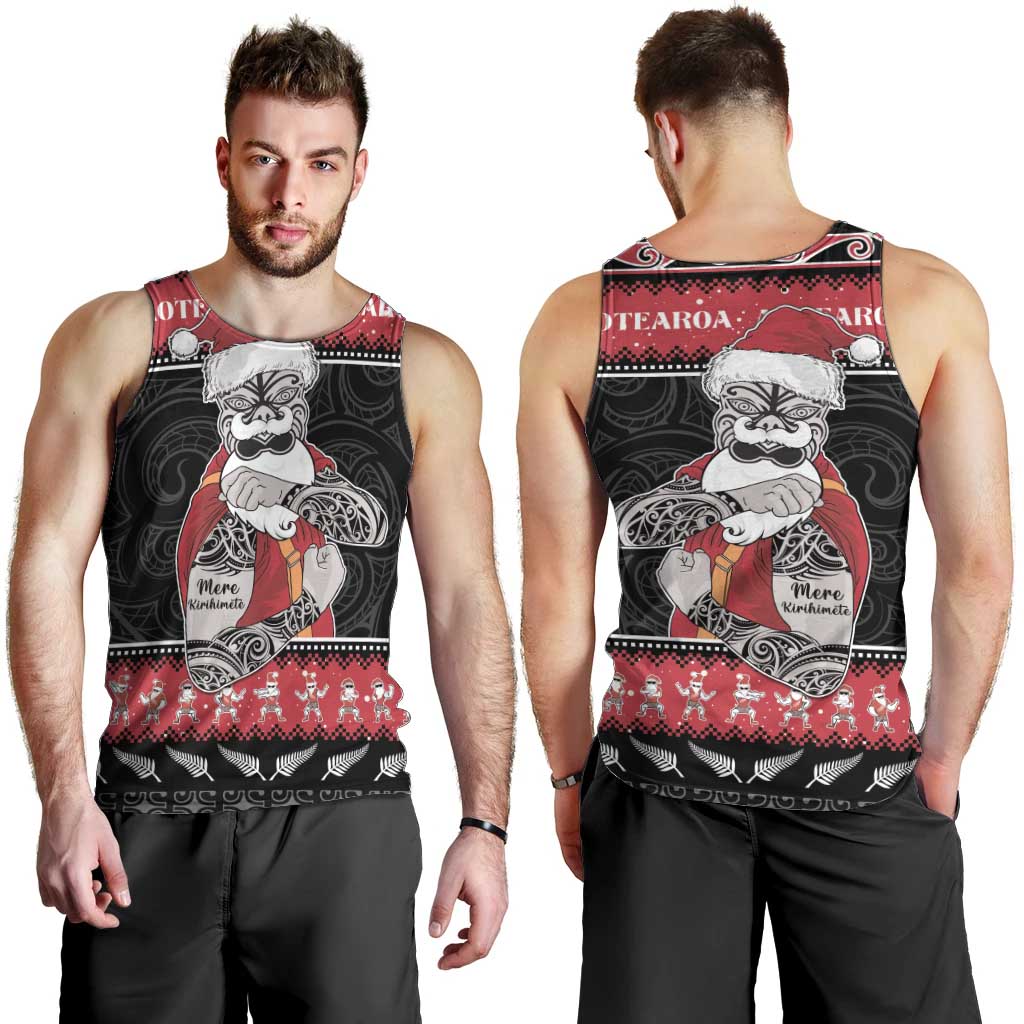New Zealand Santa Tiki Christmas Men Tank Top Meri Kirihimete