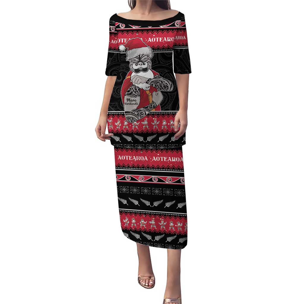 New Zealand Santa Tiki Christmas Puletasi Meri Kirihimete