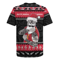New Zealand Santa Tiki Christmas Rugby Jersey Meri Kirihimete