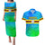 Personalised Solomon Islands Choiseul Province Day Couples Matching Puletasi Dress and Hawaiian Shirt Sea Turtle Tribal Pattern LT05 Blue - Polynesian Pride
