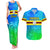 Personalised Solomon Islands Choiseul Province Day Couples Matching Tank Maxi Dress and Hawaiian Shirt Sea Turtle Tribal Pattern LT05 Blue - Polynesian Pride