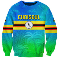 Personalised Solomon Islands Choiseul Province Day Sweatshirt Sea Turtle Tribal Pattern LT05 Unisex Blue - Polynesian Pride