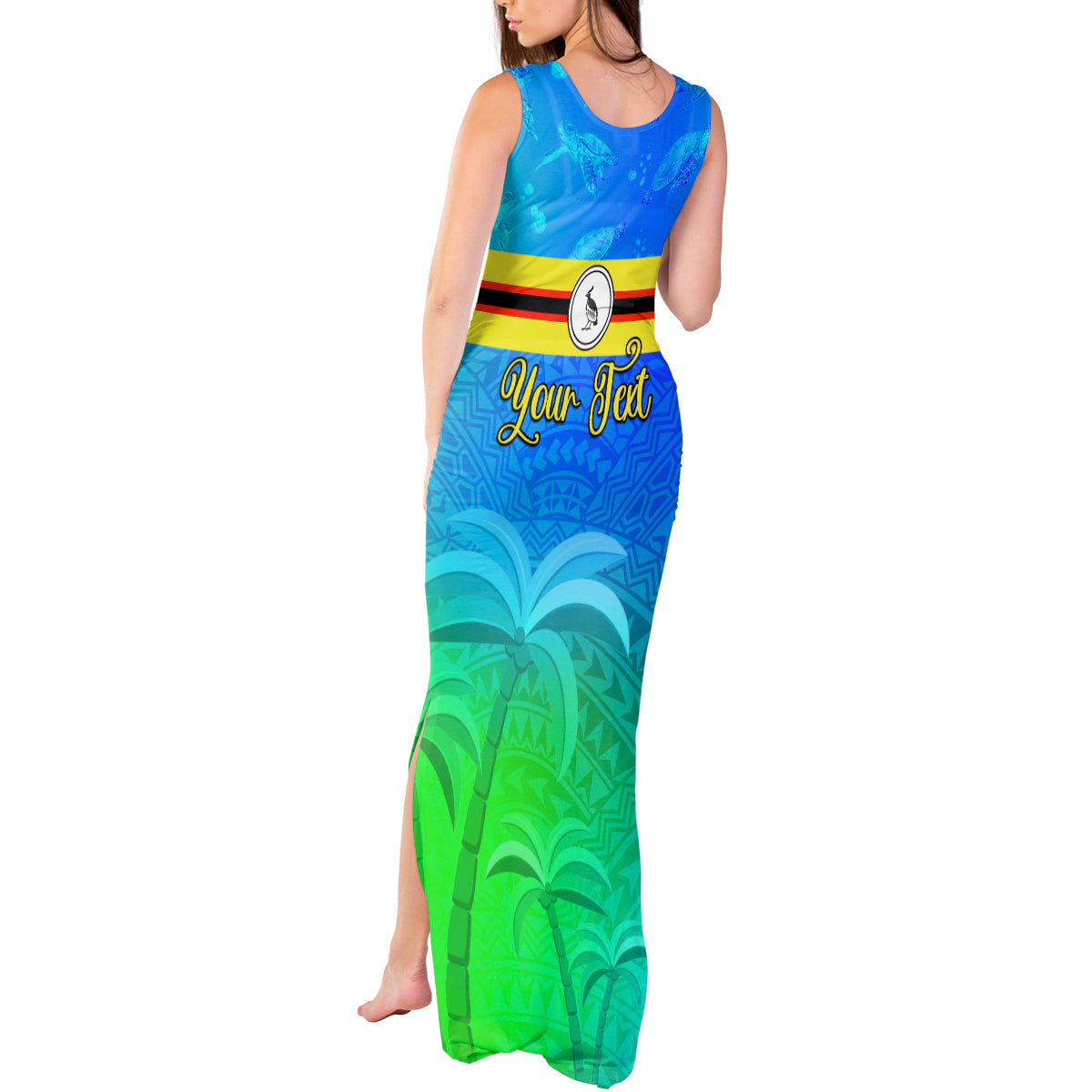 Personalised Solomon Islands Choiseul Province Day Tank Maxi Dress Sea Turtle Tribal Pattern LT05 - Polynesian Pride