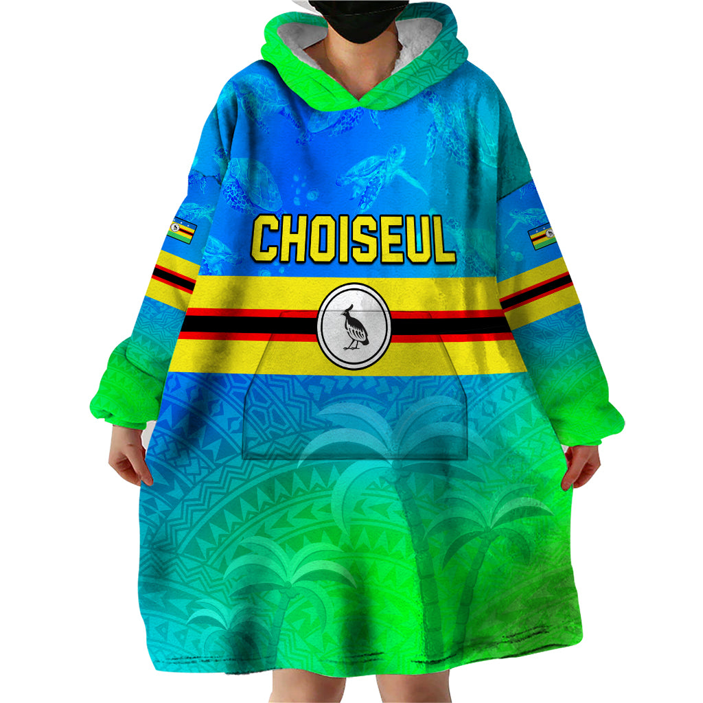 Personalised Solomon Islands Choiseul Province Day Wearable Blanket Hoodie Sea Turtle Tribal Pattern LT05 - Polynesian Pride