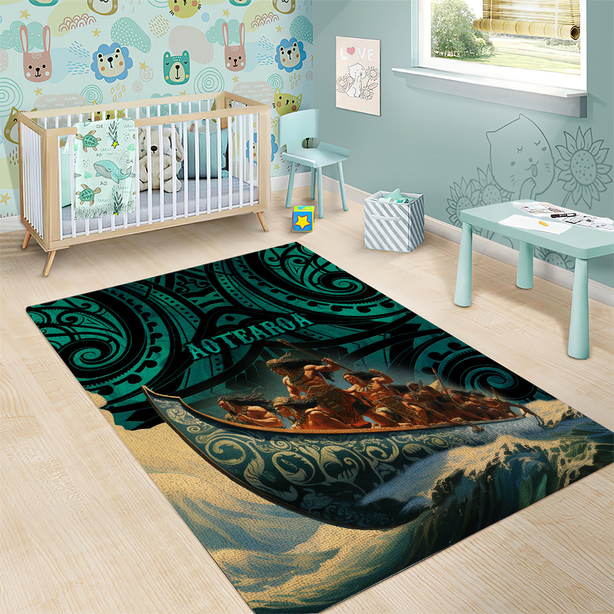 New Zealand Tamaki Herenga Waka Festival Area Rug Maori Pattern LT05 - Polynesian Pride