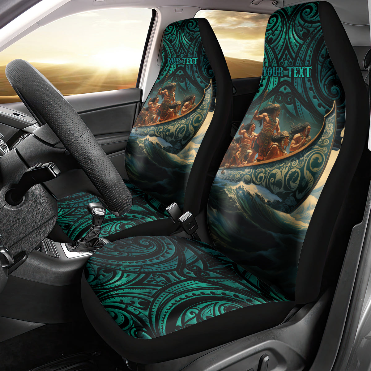 Personalised New Zealand Tamaki Herenga Waka Festival Car Seat Cover Maori Pattern LT05 - Polynesian Pride
