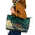 New Zealand Tamaki Herenga Waka Festival Leather Tote Bag Maori Pattern LT05 Dark Turquoise - Polynesian Pride