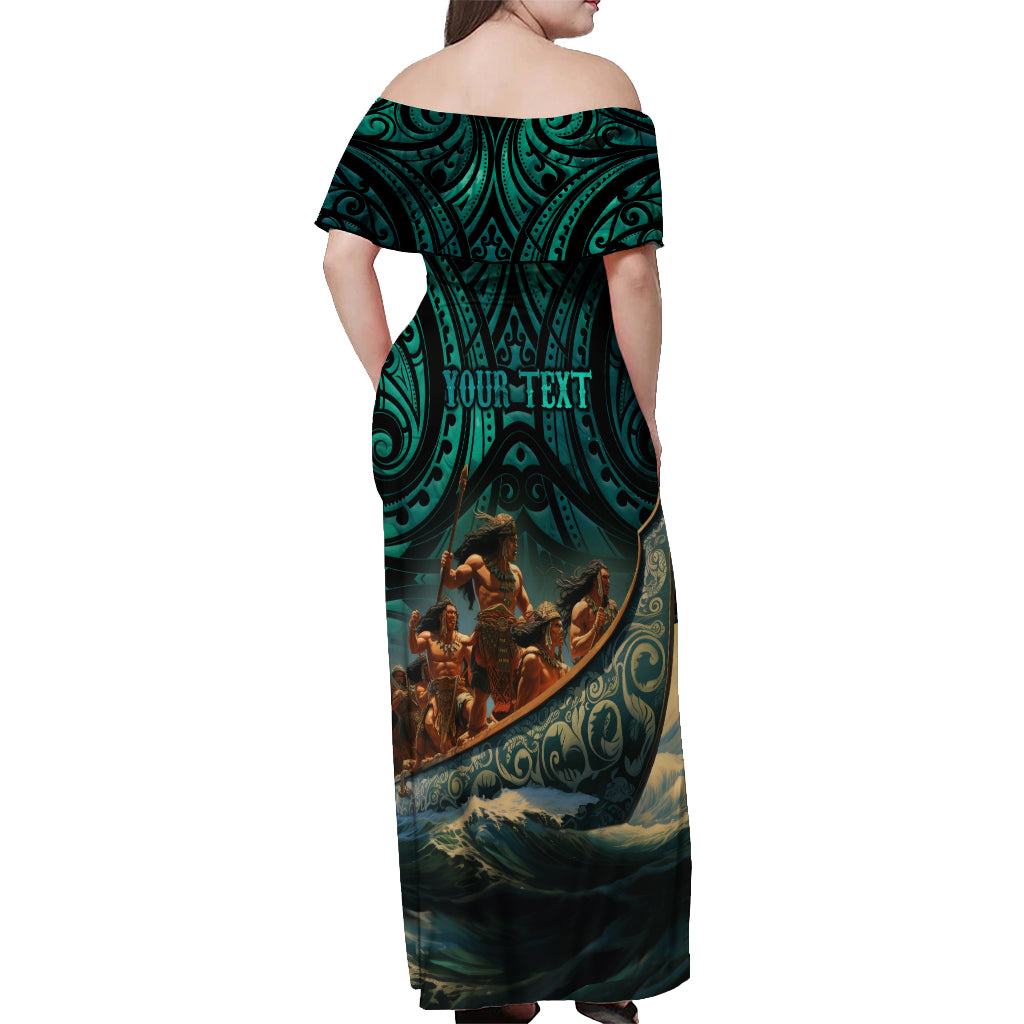 Personalised New Zealand Tamaki Herenga Waka Festival Off Shoulder Maxi Dress Maori Pattern LT05 - Polynesian Pride