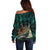 Personalised New Zealand Tamaki Herenga Waka Festival Off Shoulder Sweater Maori Pattern LT05 - Polynesian Pride