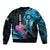 Personalised FSM Culture Day Bomber Jacket Tropical Flowers Tribal Pattern LT05 - Polynesian Pride