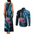 Personalised FSM Culture Day Couples Matching Tank Maxi Dress and Long Sleeve Button Shirt Tropical Flowers Tribal Pattern LT05 - Polynesian Pride