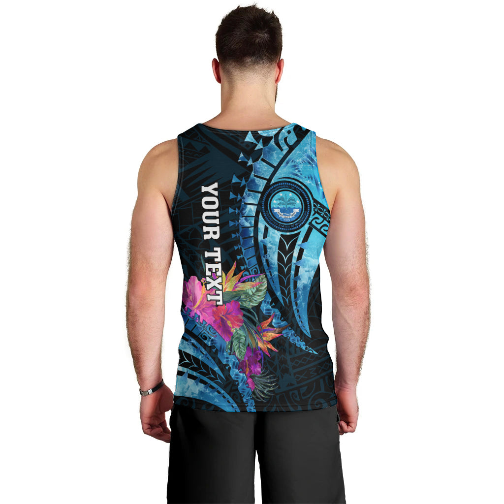 Personalised FSM Culture Day Men Tank Top Tropical Flowers Tribal Pattern LT05 - Polynesian Pride
