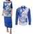 Personalised Northern Mariana Islands Commonwealth Day Couples Matching Puletasi and Long Sleeve Button Shirt Simple Style LT05 Blue - Polynesian Pride
