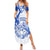 Personalised Northern Mariana Islands Commonwealth Day Family Matching Summer Maxi Dress and Hawaiian Shirt Simple Style LT05 Mom's Dress Blue - Polynesian Pride