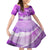 Personalised Pasifika Festival Kid Short Sleeve Dress Violet Tropical Turtle LT05 KID Violet - Polynesian Pride
