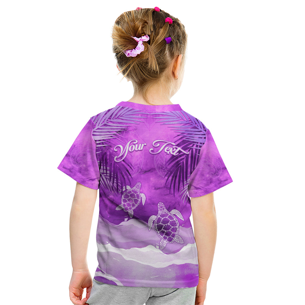 Personalised Pasifika Festival Kid T Shirt Violet Tropical Turtle LT05 - Polynesian Pride