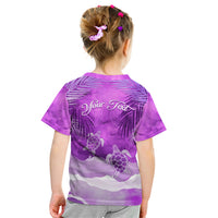 Personalised Pasifika Festival Kid T Shirt Violet Tropical Turtle LT05 - Polynesian Pride