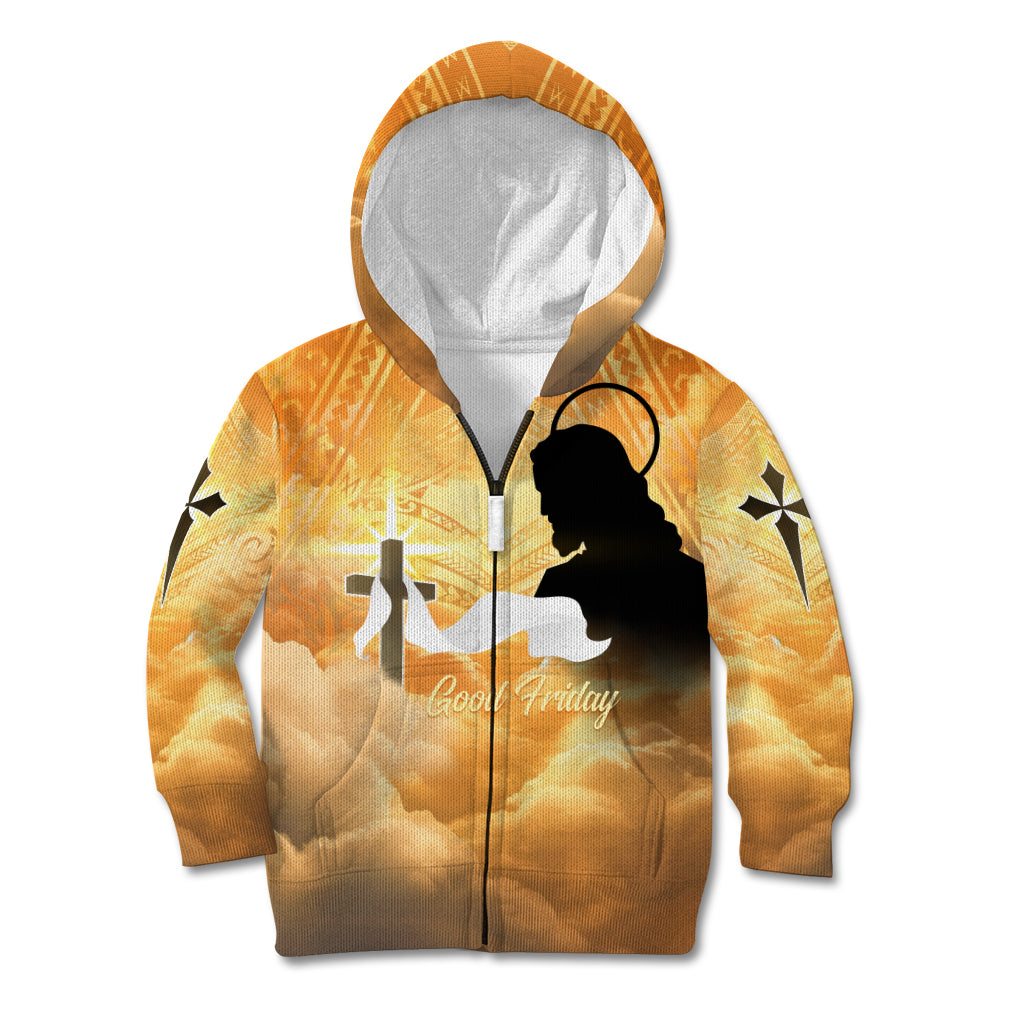Happy Good Friday Kid Hoodie God Will Bless You LT05 Zip Hoodie Gold - Polynesian Pride