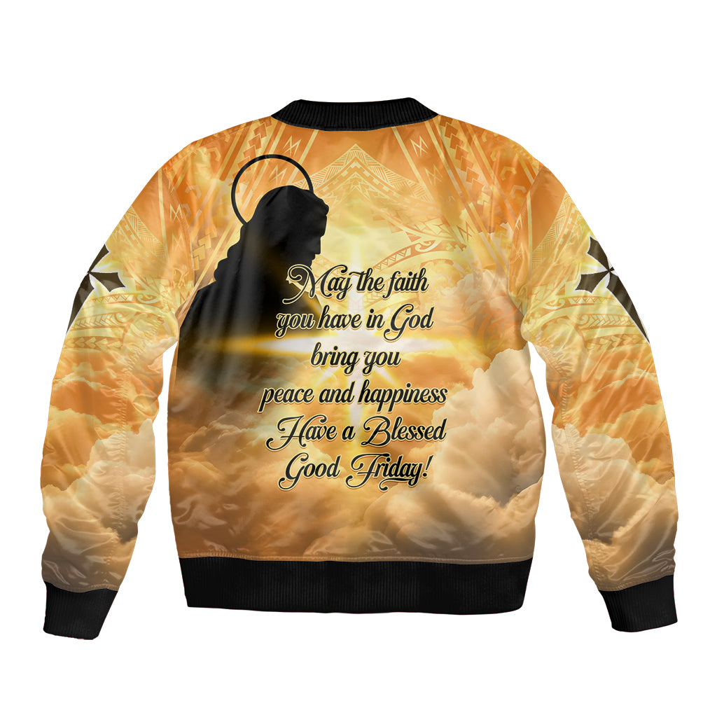 Happy Good Friday Sleeve Zip Bomber Jacket God Will Bless You LT05 - Polynesian Pride
