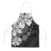 Polynesia Romantic Valentine Apron Sea Turtle Couple With Black Plumeria