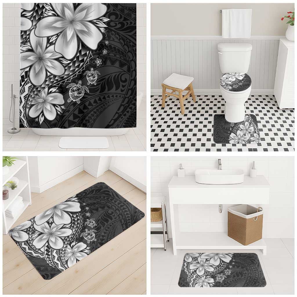 Polynesia Romantic Valentine Bathroom Set Sea Turtle Couple With Black Plumeria