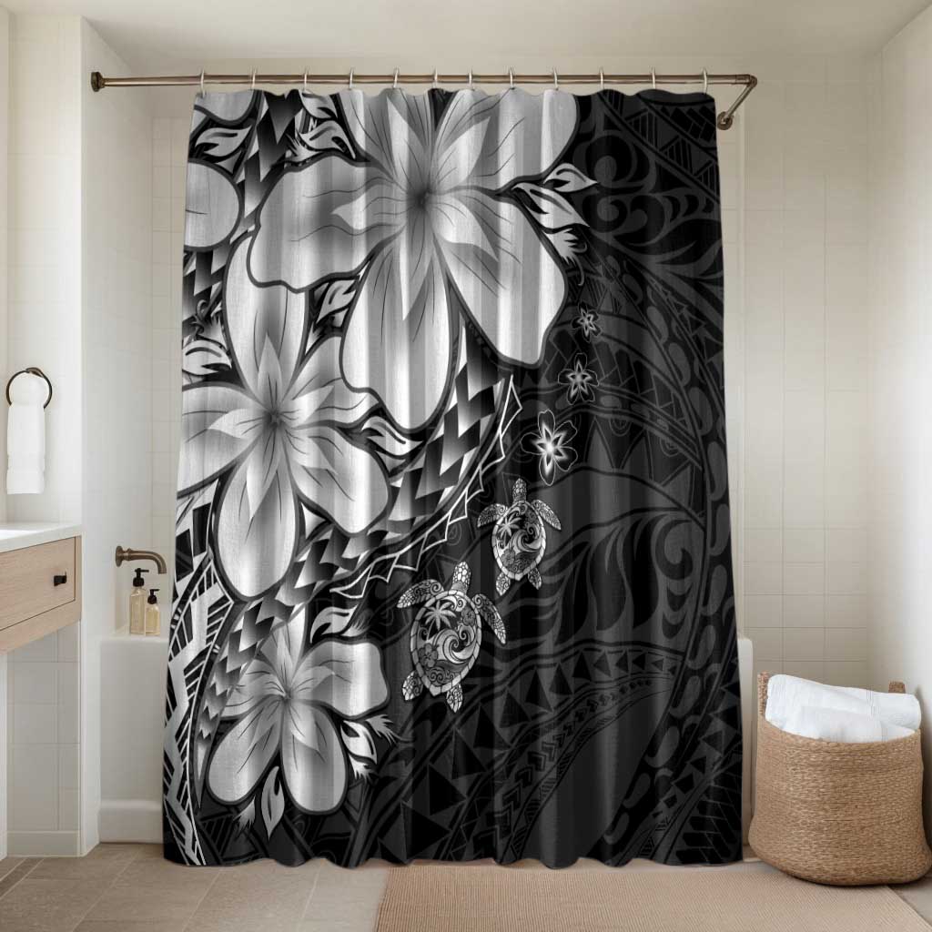 Polynesia Romantic Valentine Bathroom Set Sea Turtle Couple With Black Plumeria