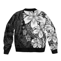 Polynesia Romantic Valentine Bomber Jacket Sea Turtle Couple With Black Plumeria LT05 - Polynesian Pride