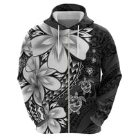 Polynesia Romantic Valentine Hoodie Sea Turtle Couple With Black Plumeria LT05 - Polynesian Pride