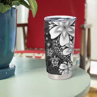 Polynesia Romantic Valentine Tumbler Cup Sea Turtle Couple With Black Plumeria LT05 - Polynesian Pride