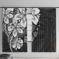 Polynesia Romantic Valentine Window Curtain Sea Turtle Couple With Black Plumeria LT05 With Hooks Black - Polynesian Pride