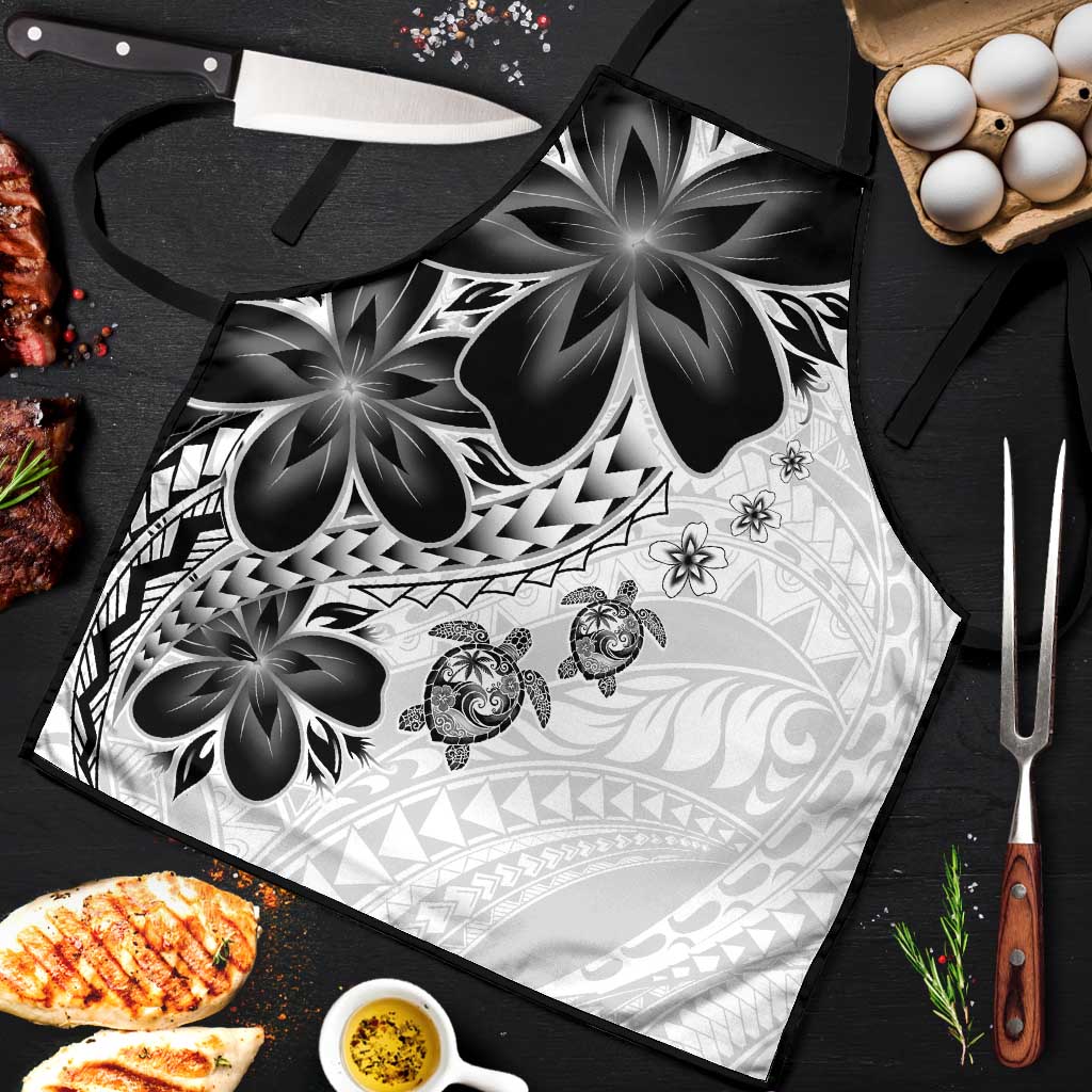 Polynesia Romantic Valentine Apron Sea Turtle Couple With White Plumeria