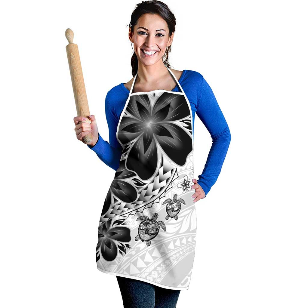Polynesia Romantic Valentine Apron Sea Turtle Couple With White Plumeria