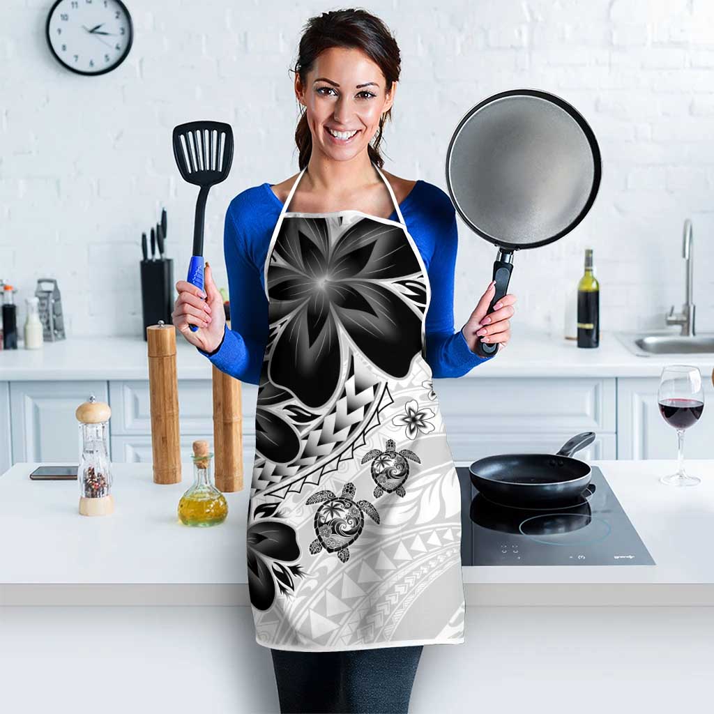 Polynesia Romantic Valentine Apron Sea Turtle Couple With White Plumeria