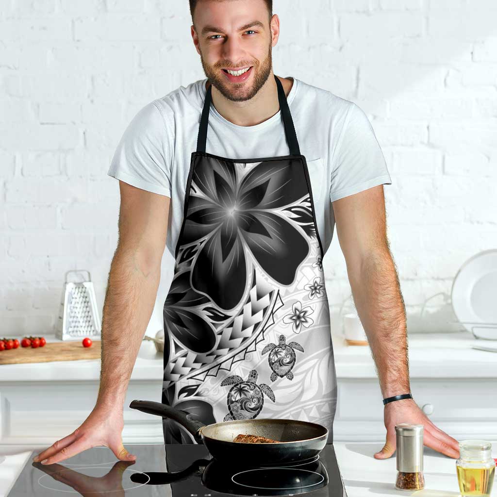 Polynesia Romantic Valentine Apron Sea Turtle Couple With White Plumeria