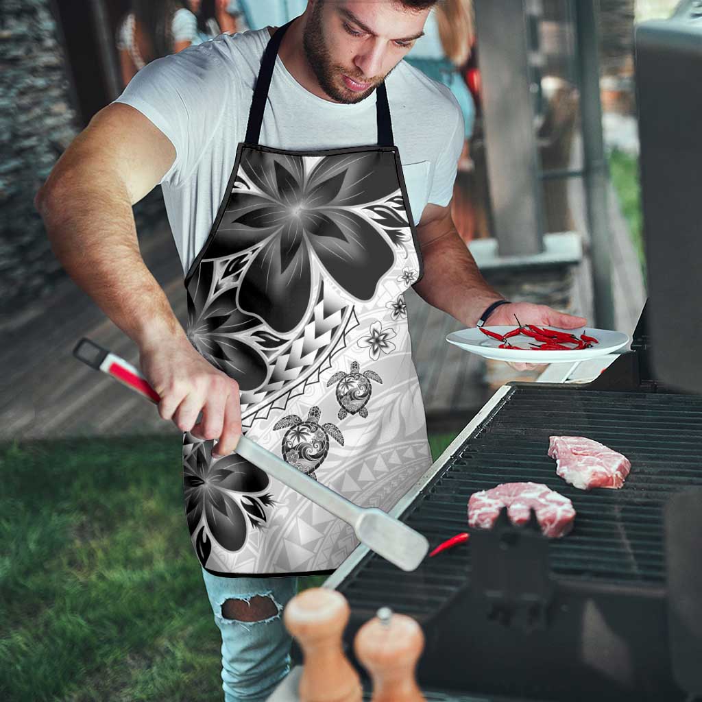 Polynesia Romantic Valentine Apron Sea Turtle Couple With White Plumeria