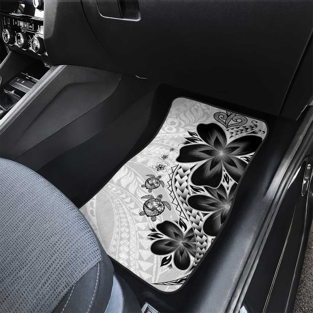 Polynesia Romantic Valentine Car Mats Sea Turtle Couple With White Plumeria LT05 - Polynesian Pride