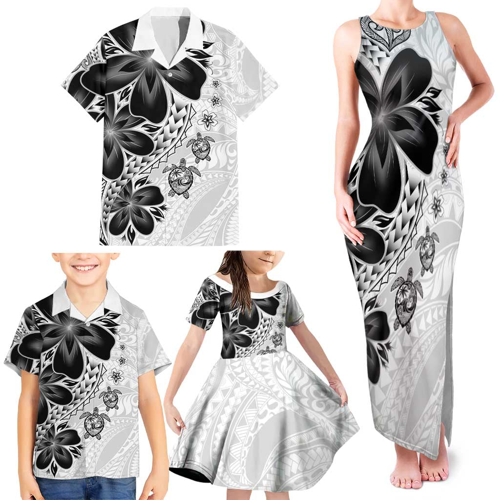 Polynesia Romantic Valentine Family Matching Tank Maxi Dress and Hawaiian Shirt Sea Turtle Couple With White Plumeria LT05 - Polynesian Pride