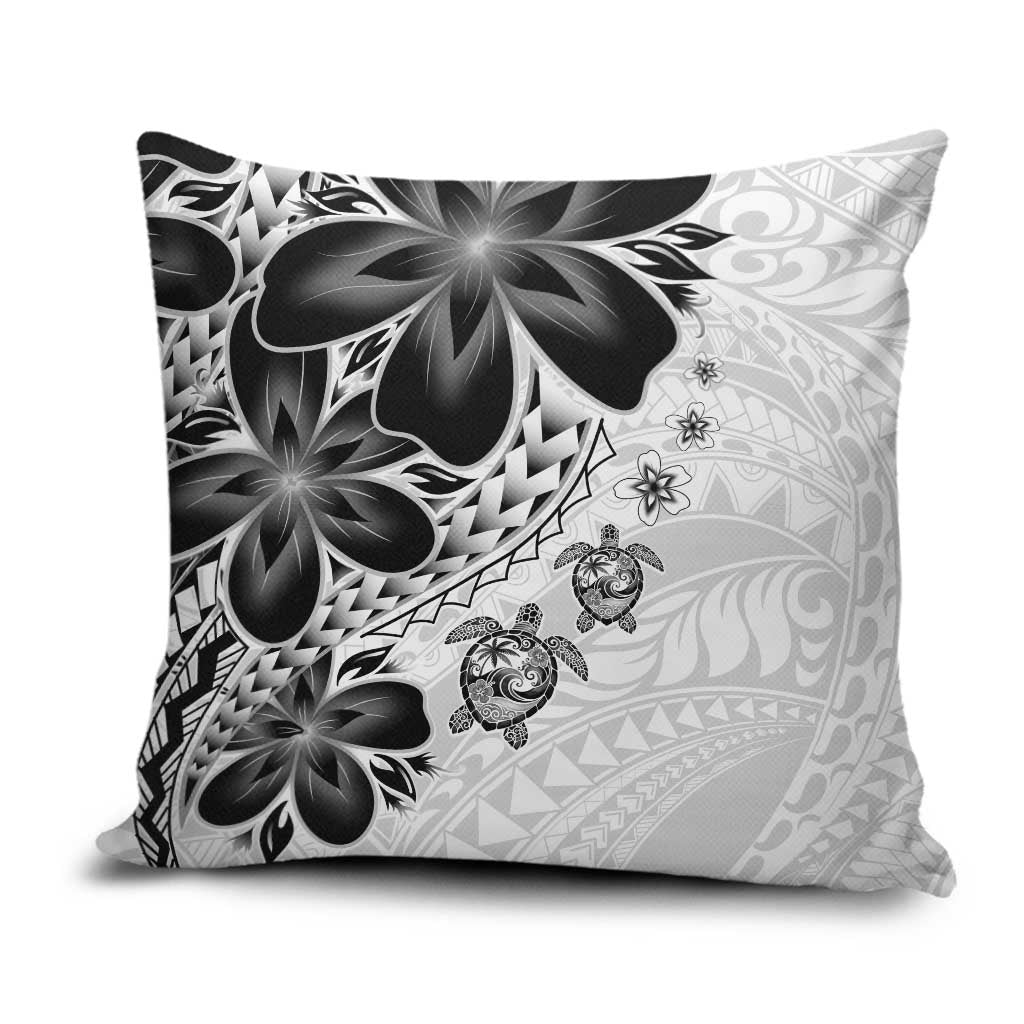 Polynesia Romantic Valentine Pillow Cover Sea Turtle Couple With White Plumeria