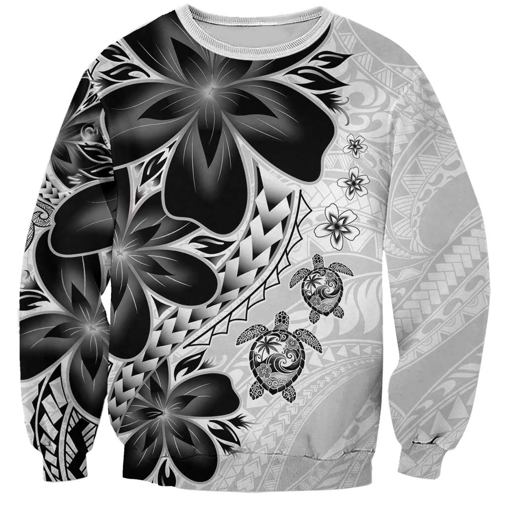 Polynesia Romantic Valentine Sweatshirt Sea Turtle Couple With White Plumeria
