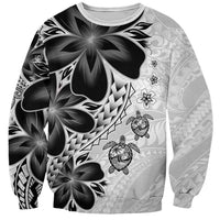 Polynesia Romantic Valentine Sweatshirt Sea Turtle Couple With White Plumeria