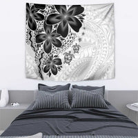 Polynesia Romantic Valentine Tapestry Sea Turtle Couple With White Plumeria