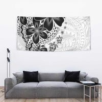 Polynesia Romantic Valentine Tapestry Sea Turtle Couple With White Plumeria