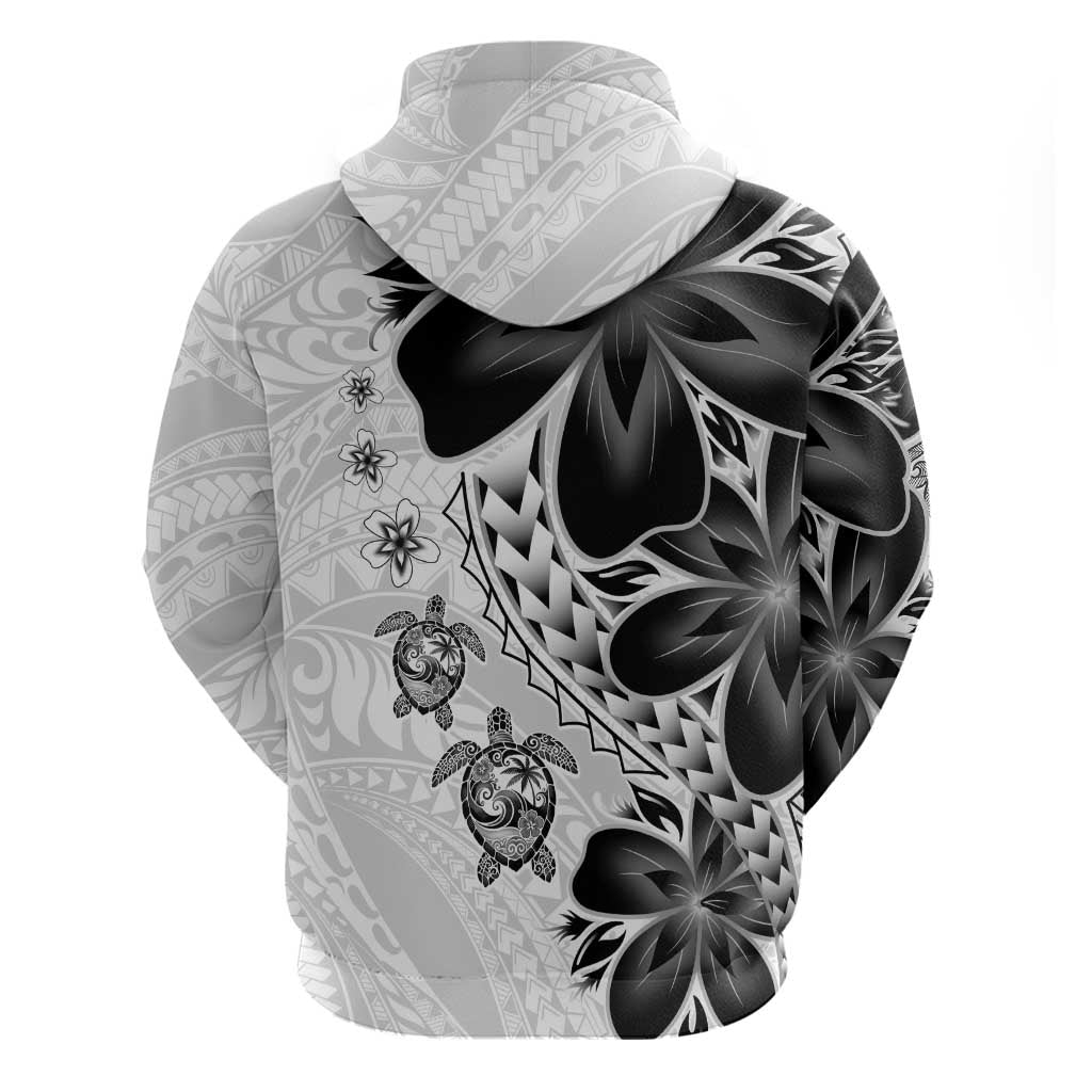 Polynesia Romantic Valentine Zip Hoodie Sea Turtle Couple With White Plumeria LT05 - Polynesian Pride
