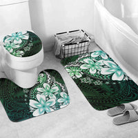 Polynesia Romantic Valentine Bathroom Set Sea Turtle Couple With Aqua Gradient Plumeria