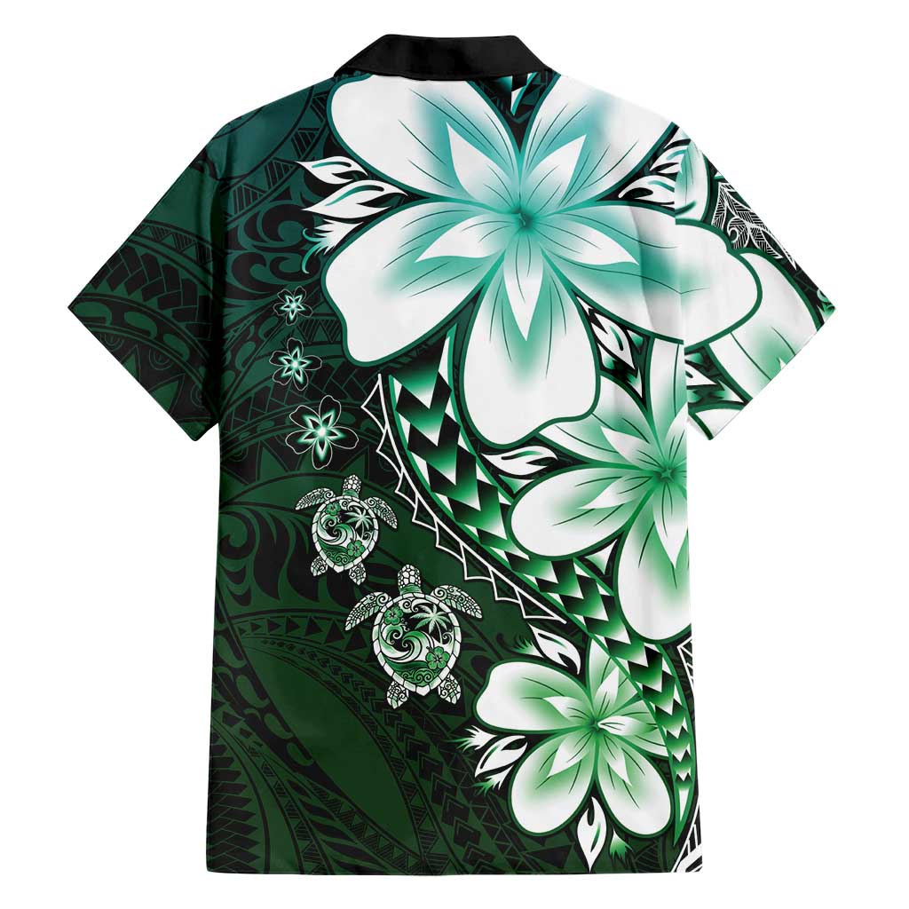 Polynesia Romantic Valentine Family Matching Mermaid Dress and Hawaiian Shirt Sea Turtle Couple With Aqua Gradient Plumeria LT05 - Polynesian Pride