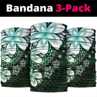 Polynesia Romantic Valentine Neck Gaiter Sea Turtle Couple With Aqua Gradient Plumeria LT05 package One Size: 25*50cm Aqua - Polynesian Pride