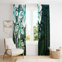 Polynesia Romantic Valentine Window Curtain Sea Turtle Couple With Aqua Gradient Plumeria LT05 - Polynesian Pride