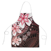 Polynesia Romantic Valentine Apron Sea Turtle Couple With Red Gradient Plumeria