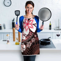 Polynesia Romantic Valentine Apron Sea Turtle Couple With Red Gradient Plumeria