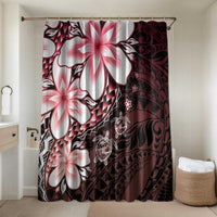 Polynesia Romantic Valentine Bathroom Set Sea Turtle Couple With Red Gradient Plumeria